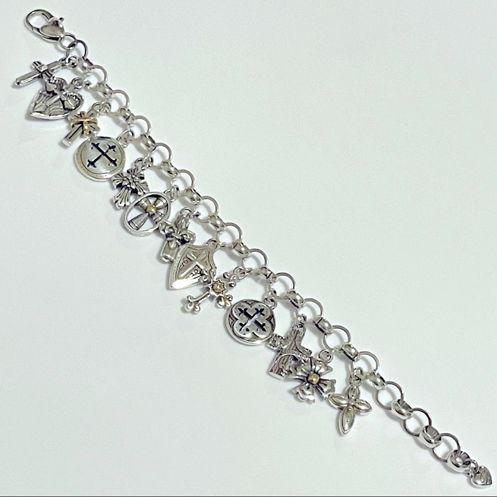 RETIRED Brighton Sanctum 13 Cross Charm Bracelet - Picture 2 of 3